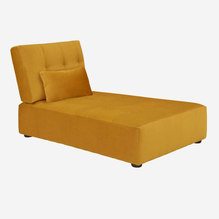 Chaise longue de veludo - Amarelo mostarda