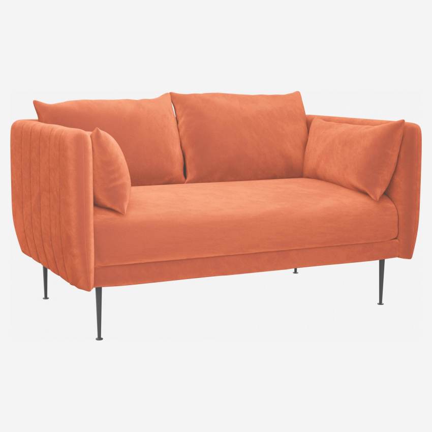 2-Sitzer-Sofa aus Samt - Rosafarben