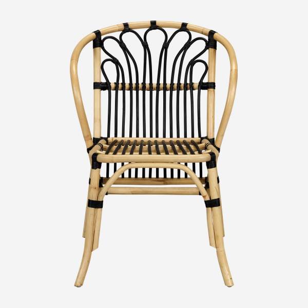 Bistro-Stuhl aus Rattan - Schwarz