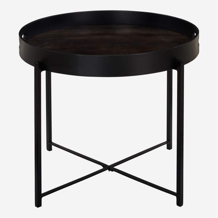 Table d'appoint ronde en résine avec plateau amovible - 59 cm