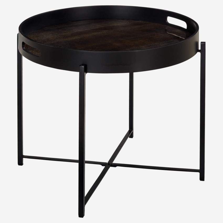 Table d'appoint ronde en résine avec plateau amovible - 59 cm