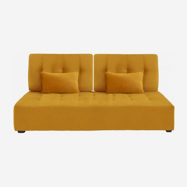 2-Sitzer-Sofa aus Samt - Senfgelb