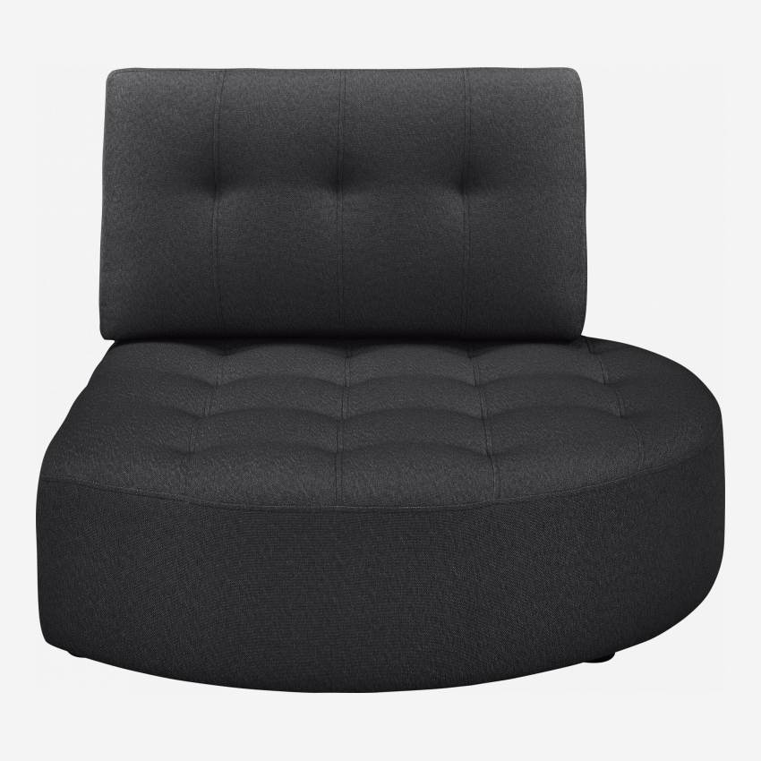 Chaise longue redonda direita de tecido - Cinza antracite