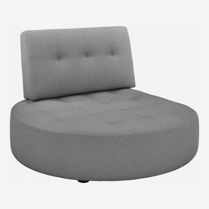 Chaise longue redonda esquerda de tecido - Cinza