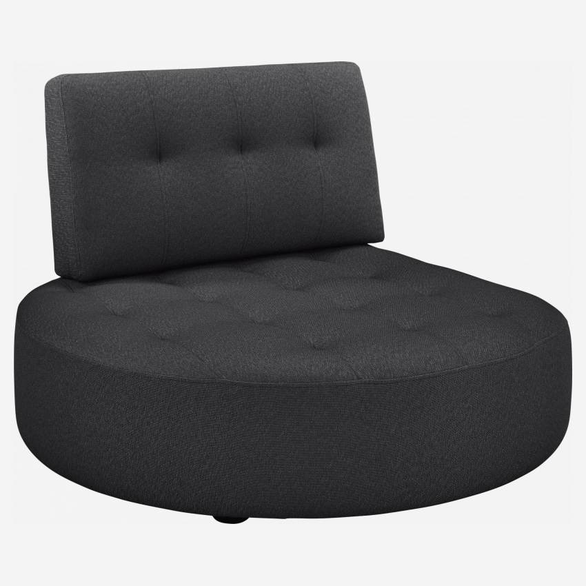 Chaise longue redonda esquerda de tecido - Cinza antracite