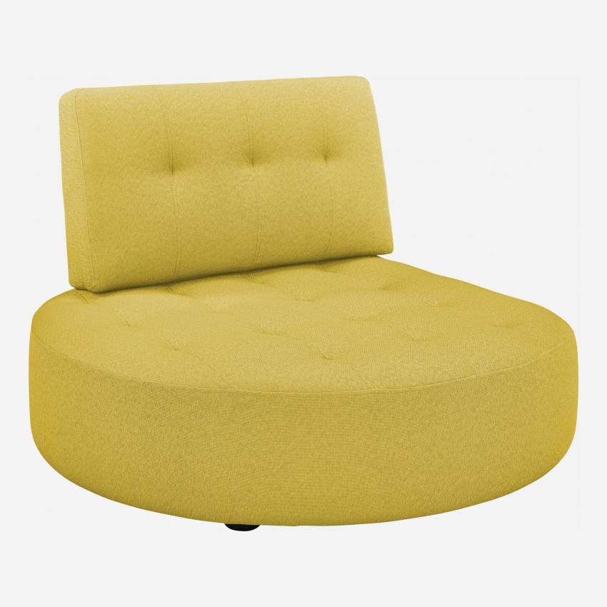 Chaise longue redonda esquerda de tecido - Amarelo mostarda