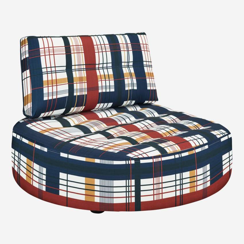 Chaise longue redonda esquerda de tecido - Padrão Omer