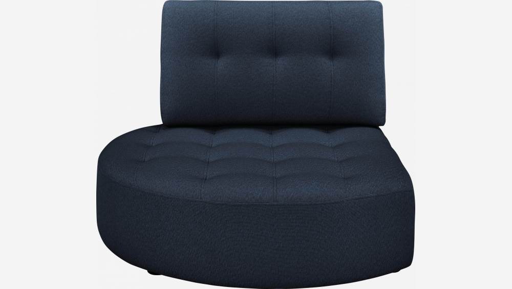 Chaise longue redonda esquerda de tecido - Azul marinho