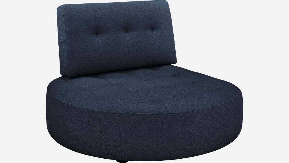 Chaise longue redonda esquerda de tecido - Azul marinho