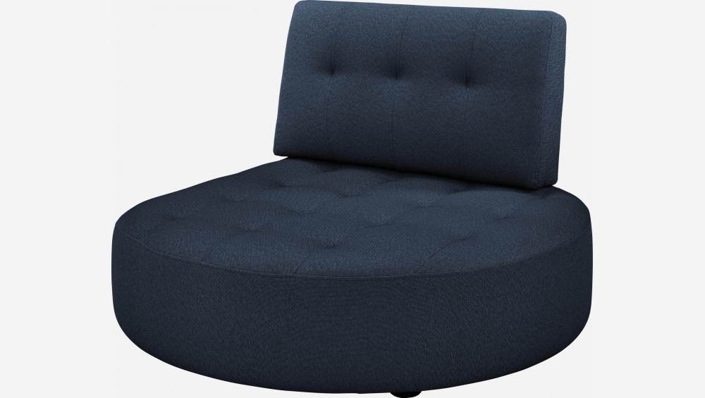 Chaise longue redonda direita de tecido - Azul marinho