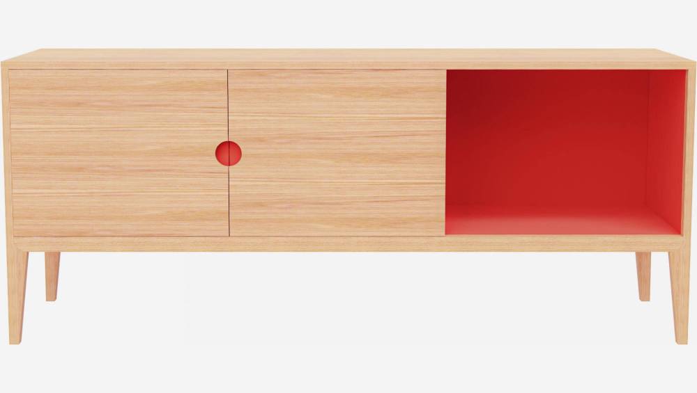 Sideboard aus Eiche - Naturfarben und Orange - Design by Adrien Carvès