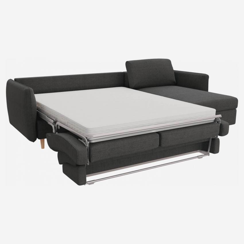 Sofá cama de ángulo 3 plazas de tela - Gris
