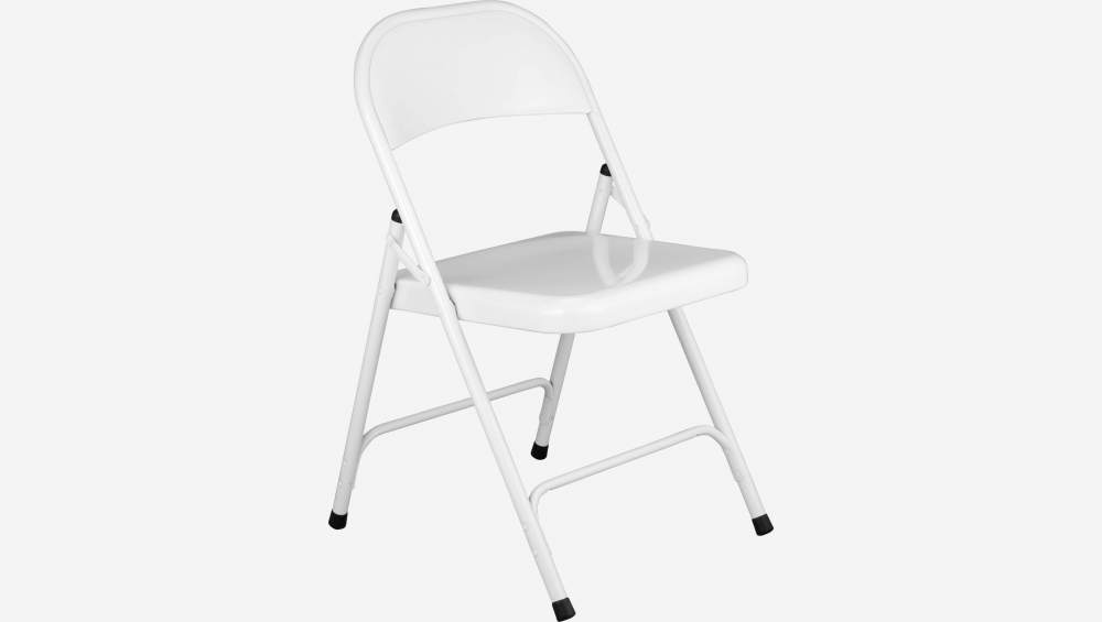 Cadeira dobrável branca em aço lacado