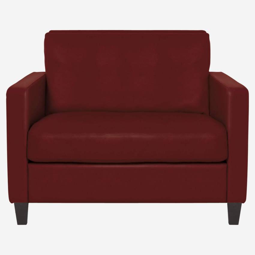 Compacte zetel in leer - Rood - Zwarte poten
