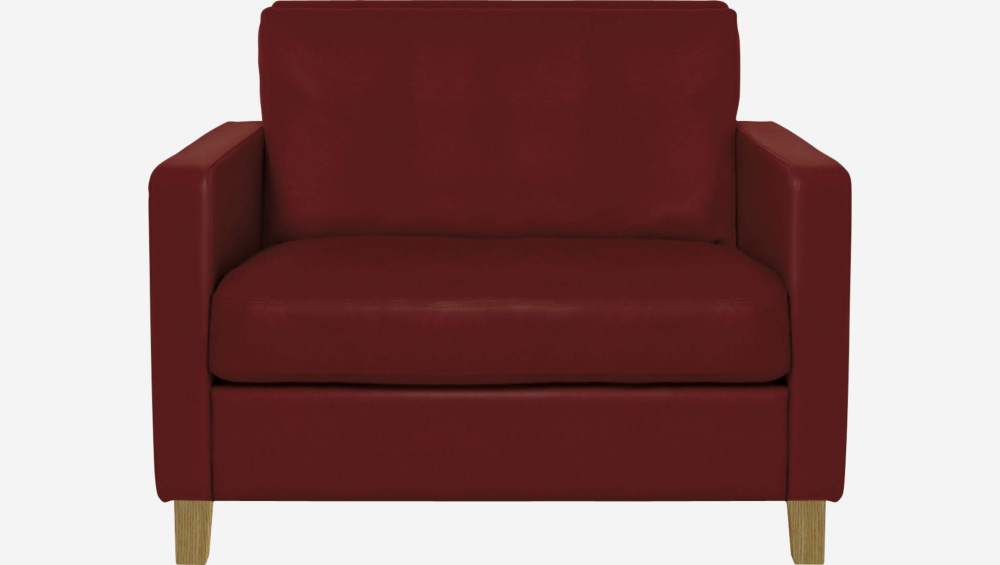 Compacte zetel in leer - Rood - Eiken poten