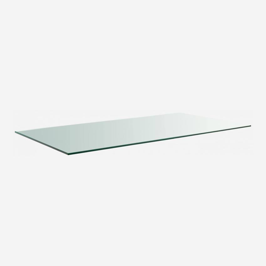 Plateau de table en verre trempé - Transparent - 160 x 80 cm