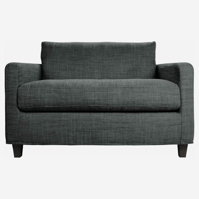 Sofá compacto de tela italiana - Gris antracita - Patas negras