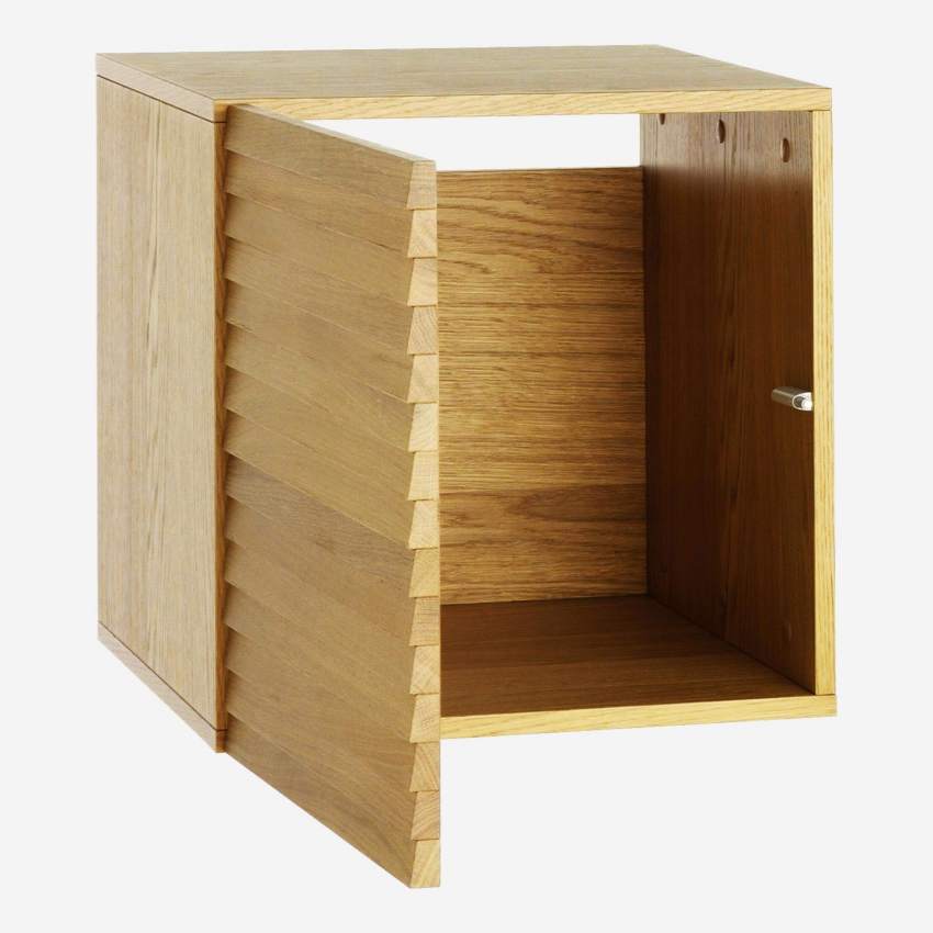Kleine modulare Aufbewahrungsbox mit Lamellen - Naturholz - Design by James Patterson