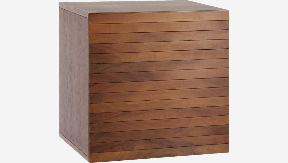 Kleine modulare Aufbewahrungsbox mit Lamellen - Dunkles Holz - Design by James Patterson