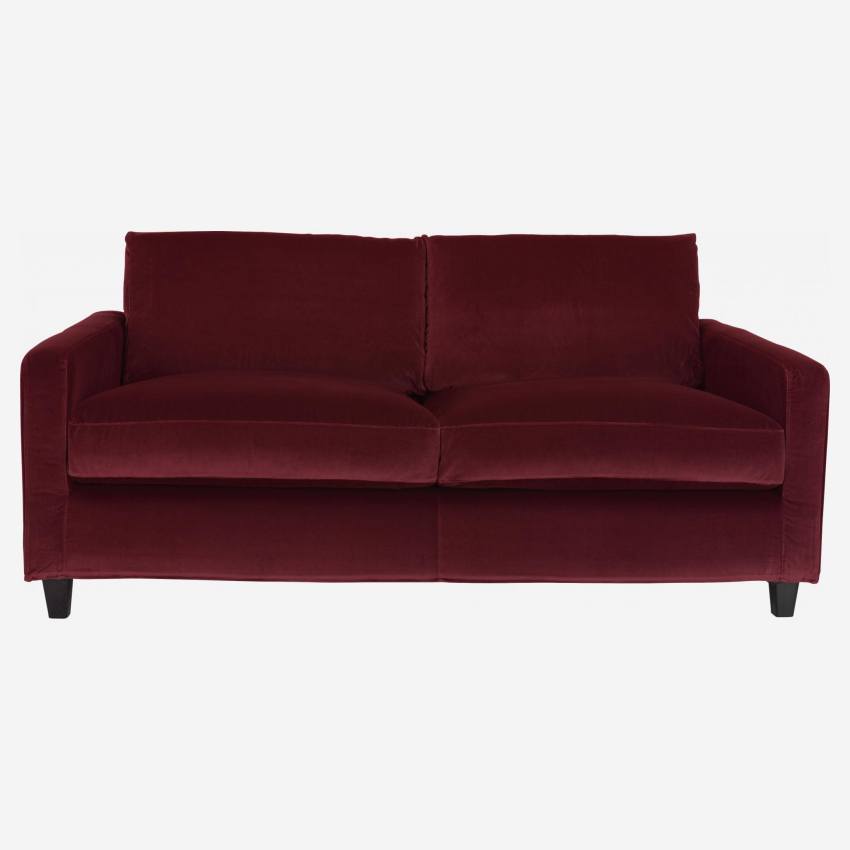 2-Sitzer-Sofa aus Samt - Rot - Schwarze Füße