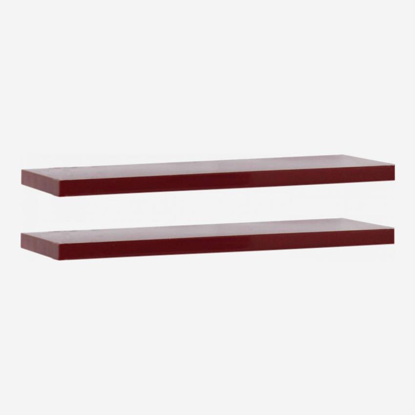 Set van 2 planken van staal - 60 cm - Bordeaux - Design by Terence Woodgate 