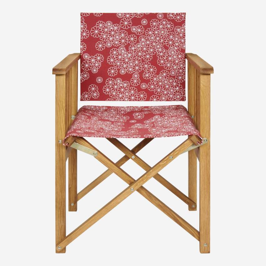 Tela em algodão para cadeira dobrável - Flores vermelhas (estrutura vendida separadamente)