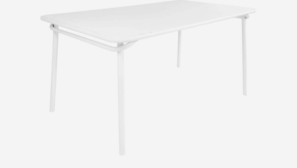 Rechteckiger Gartentisch aus Stahl - Weiß