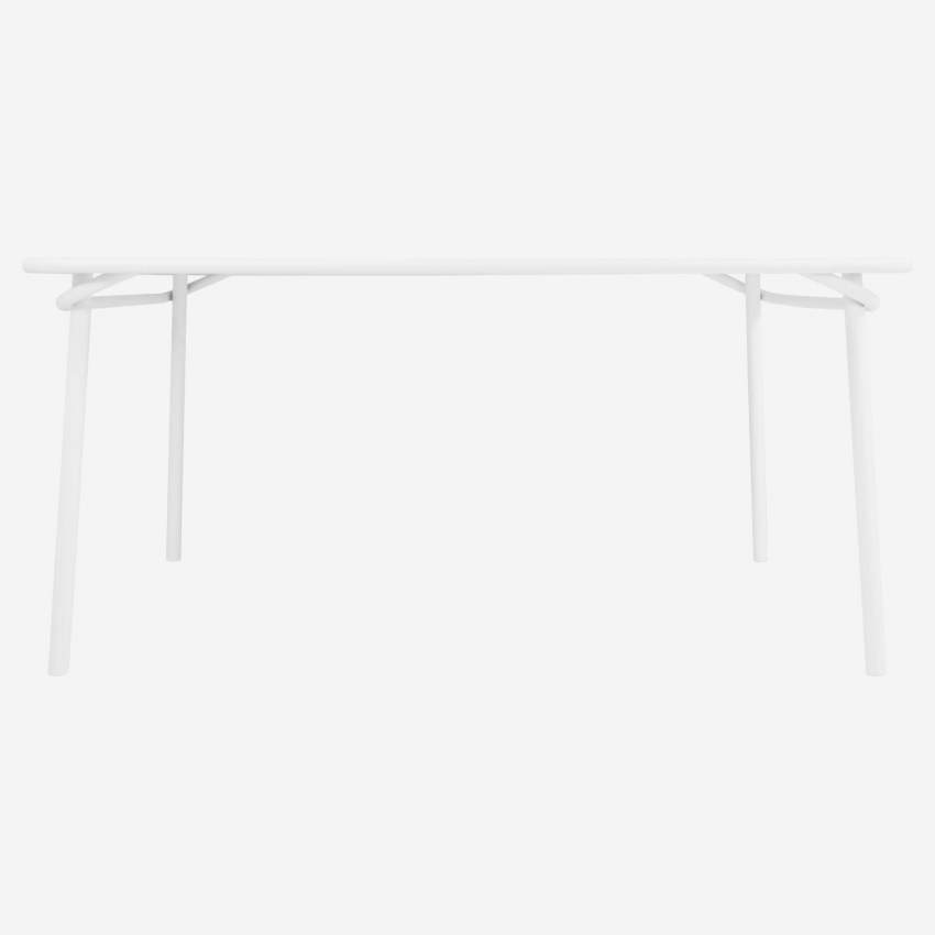 Mesa de jardín rectangular de acero blanco