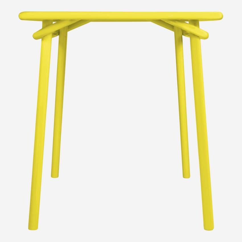 Mesa de jardim quadrada em aço amarelo