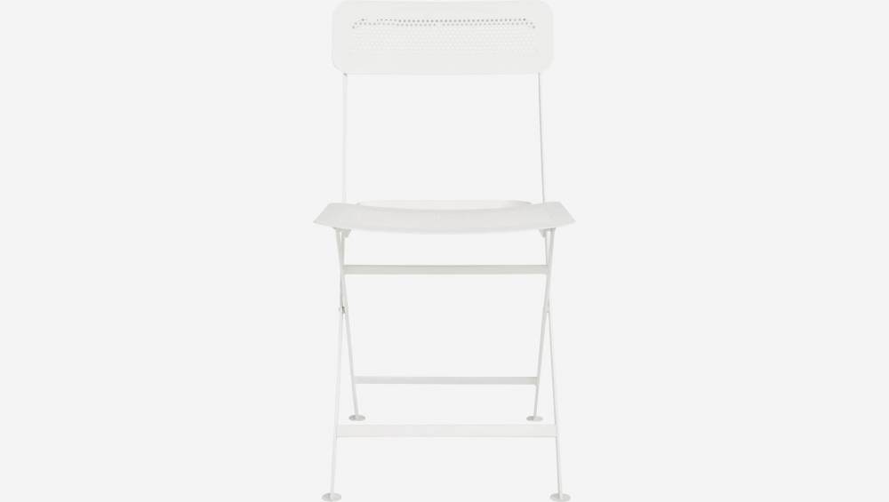 Chaise pliante en métal blanche