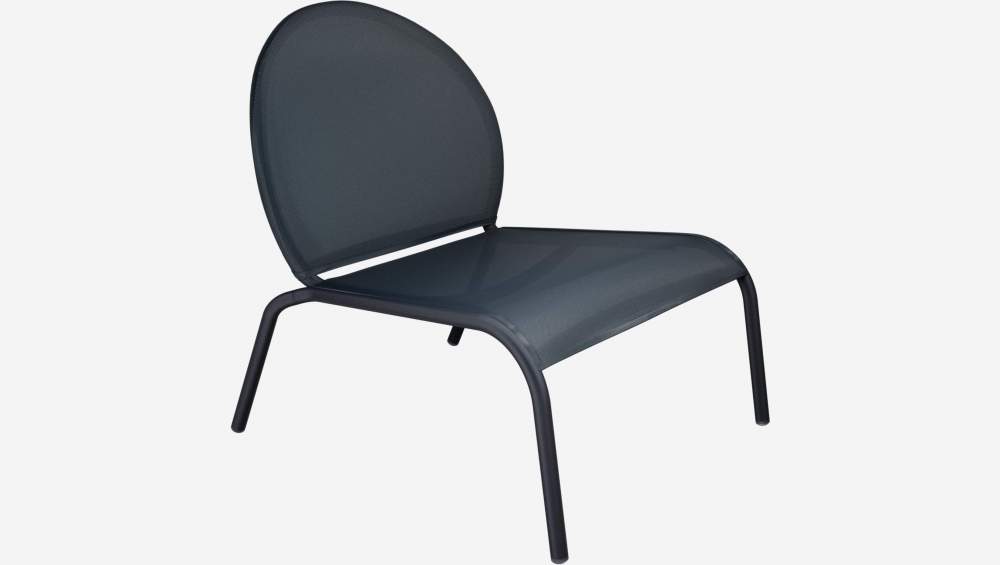 Cadeira lounge em alumínio e textileno - Azul