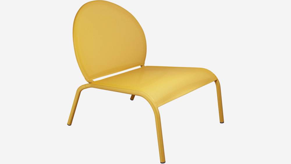 Chaise lounge en aluminium et textilène - Jaune