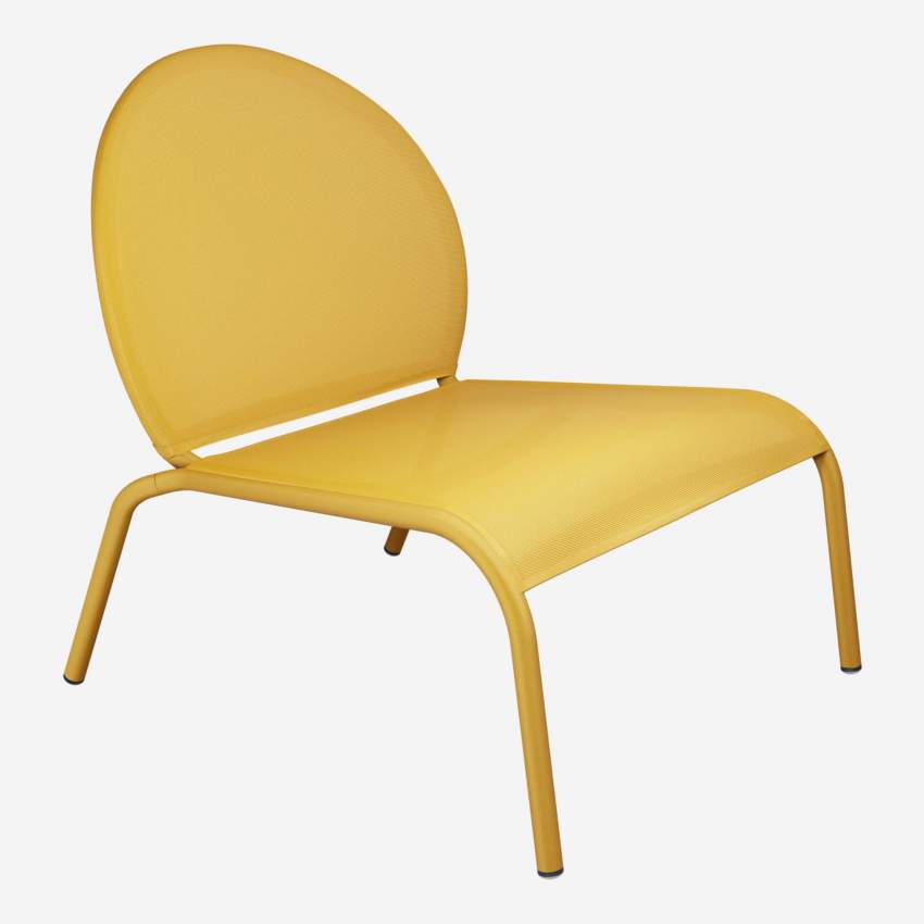 Lounge-Sessel aus Aluminium und Textylen - Gelb