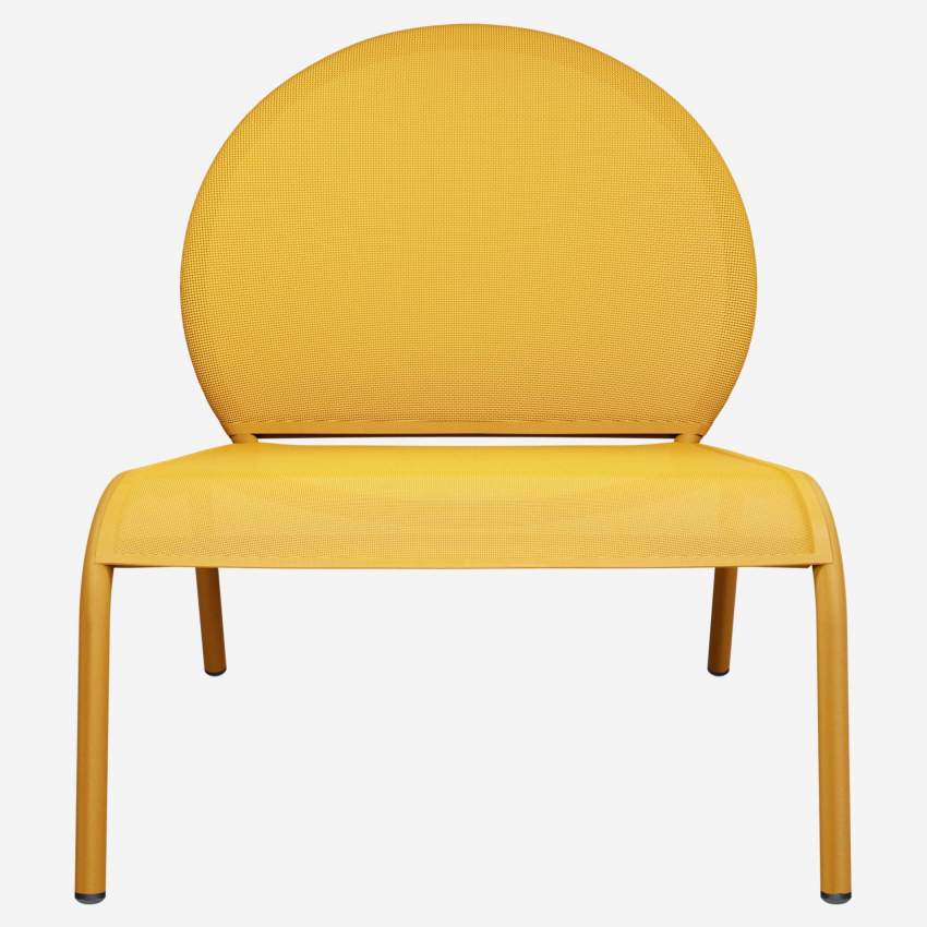 Cadeira lounge em alumínio e textileno - Amarela