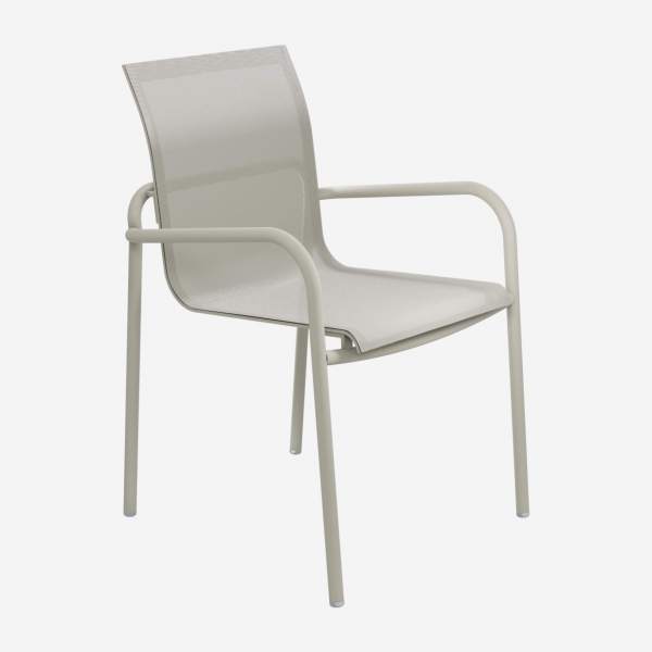 Cadeira de jardim em alumínio e textileno com apoios para os braços - Cinzento rola
