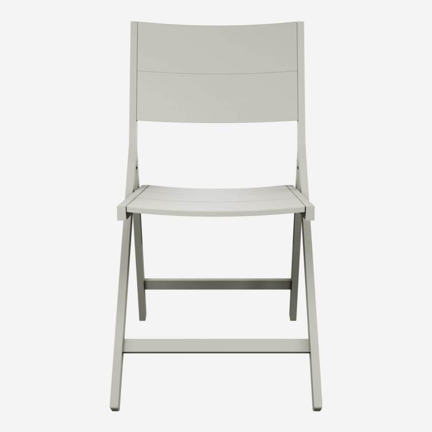 Chaise pliante en aluminium - Gris tourterelle