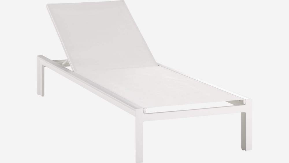 Chaise longue em alumínio lacado branco