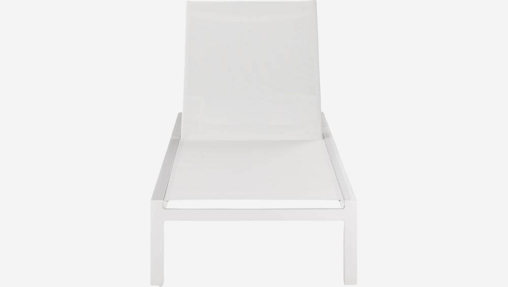 Chaise longue en aluminium laqué blanc