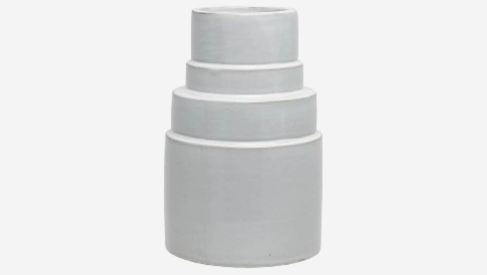 Jarrón de cerámica - 18 x 26 cm - Blanco