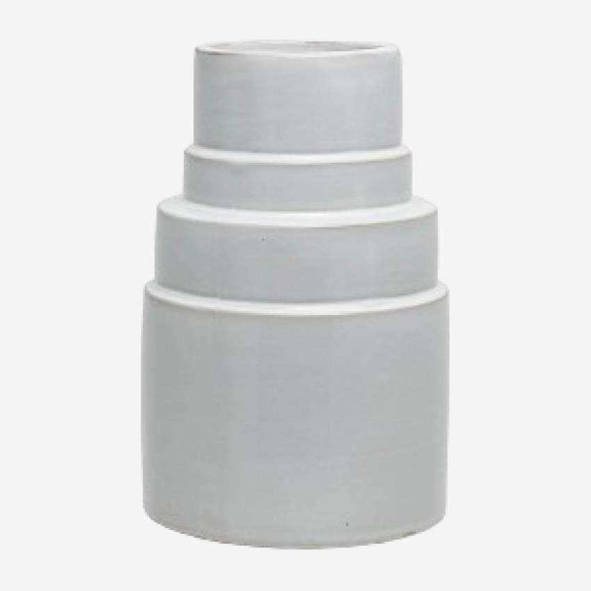 Jarrón de cerámica - 18 x 26 cm - Blanco