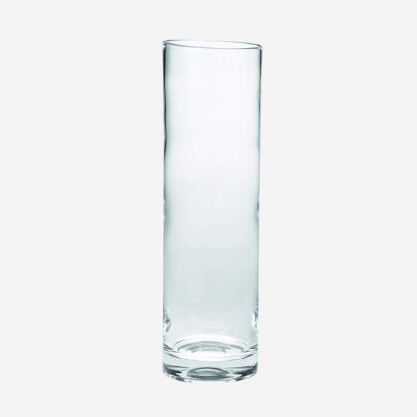 Zylindrische Vase, 52 cm, aus transparentem Glas