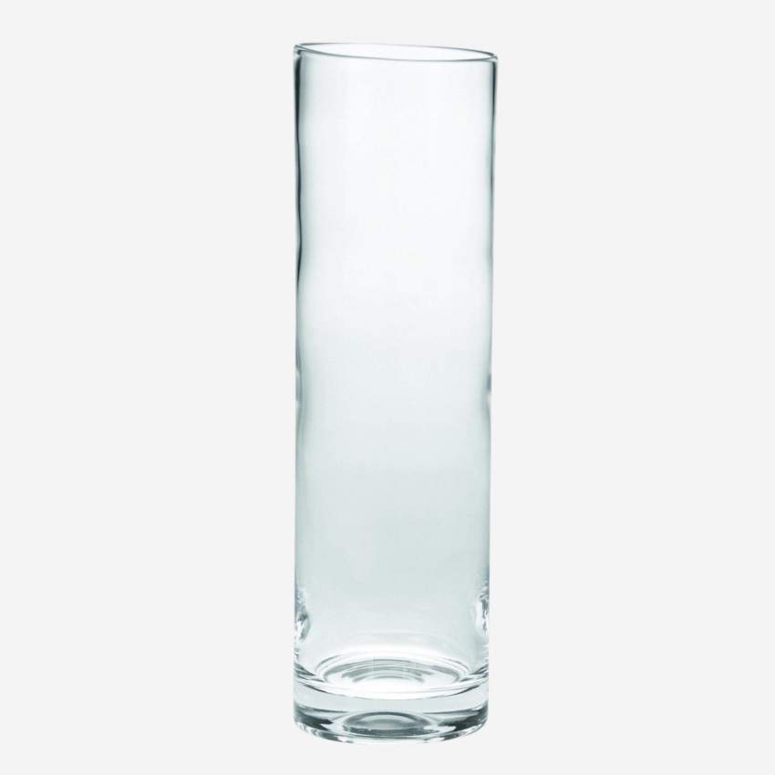 Jarrón cilíndrico 52cm en vidrio transparente