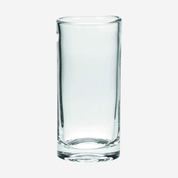 Zylindrische Vase, 22 cm, aus transparentem Glas