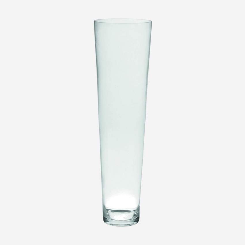 Kegelige Vase, 45 cm, aus transparentem Glas, kleines Modell