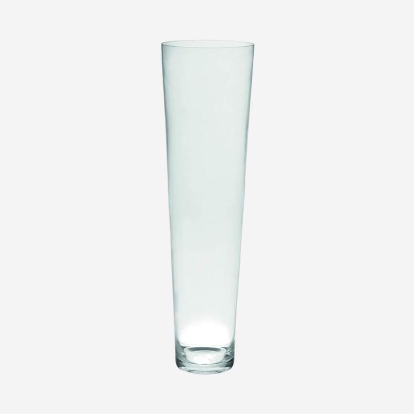 Kegelvormige vaas 45cm van transparant glas klein model