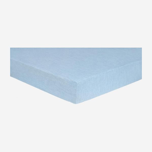 Spannbettlaken aus Baumwolle - 180 x 200 cm - Blau