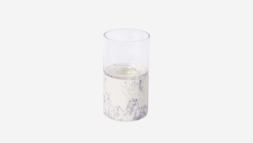 Portacandele effetto marmo - 18,5 cm - Bianco
