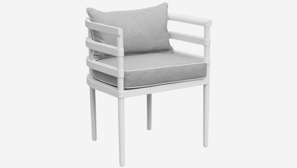 Cadeira de jardim em alumínio com almofadas Sunbrella - Branco