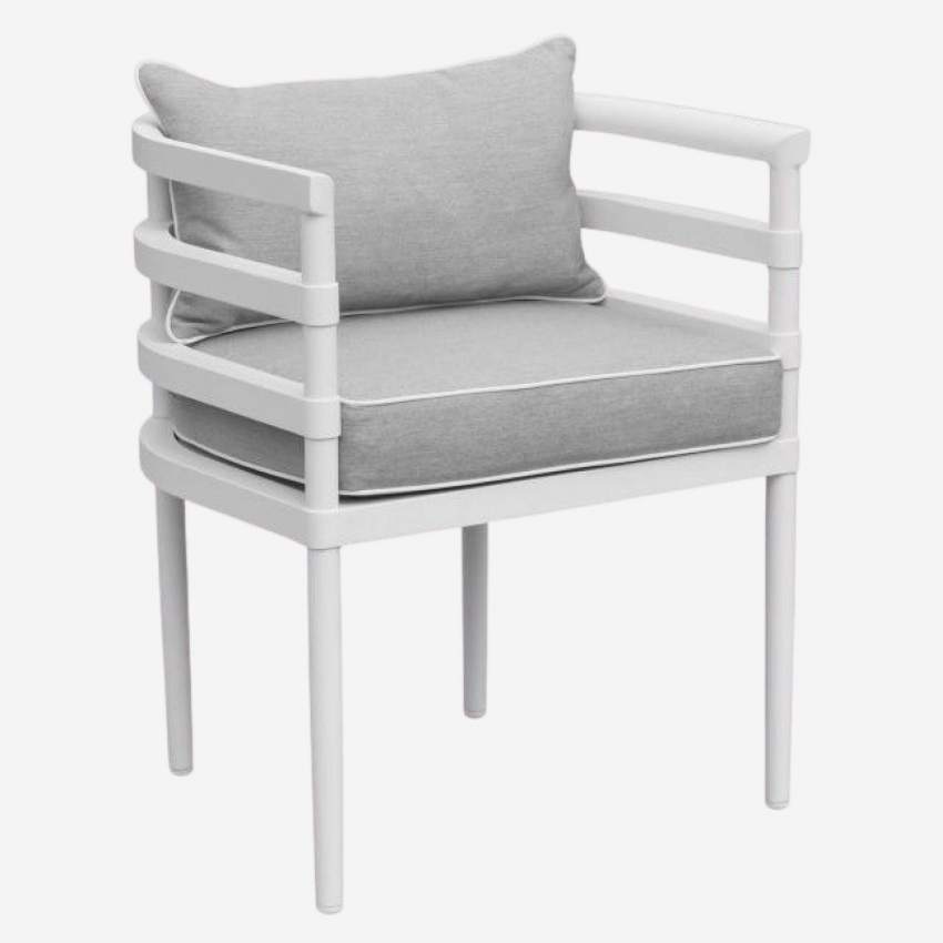 Cadeira de jardim em alumínio com almofadas Sunbrella - Branco