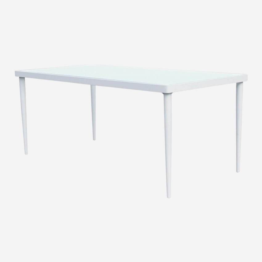 Tavolo da giardino in alluminio e vetro temperato - Bianco